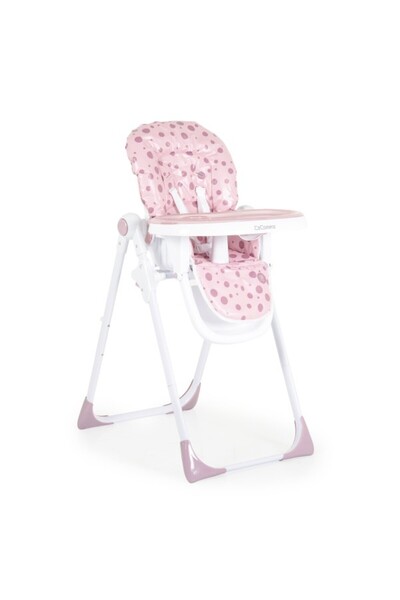 Moni Cocomero Pink High Chair, 5 Levels, 3 Position Double Tray, 5 Point Harn...