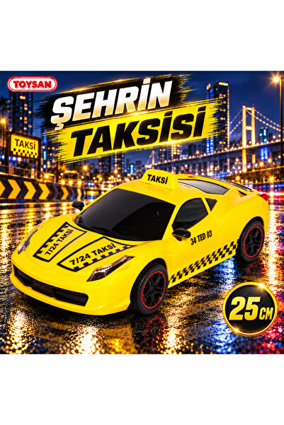 Toysan SARI TAKSİ Sürtmeli SPOR Araba 25 cm 1 ADET