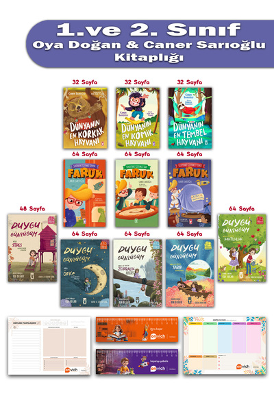 Timaş Çocuk 1. ve 2. Sınıf Caner Sarıoğlu Oya Doğan Kitaplığı 11 Kitap Set - ...