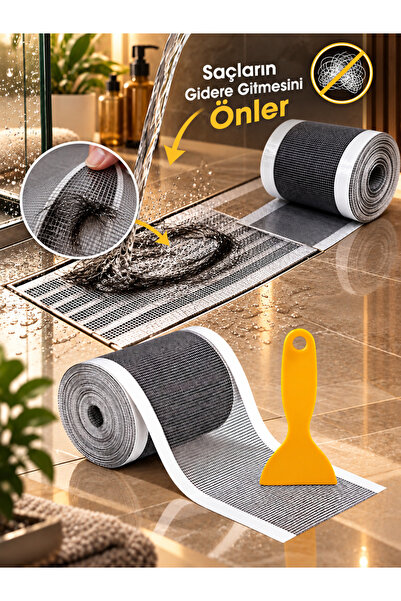 HB LİFE Bathroom Drain Screen Net 4 Meters Self-Adhesive Insect and Hair Prev...