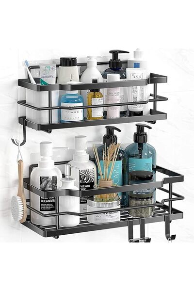 Yelajoy Shower Caddy Organizer, Hanging Suction Black Shower Shelves Rack, In...