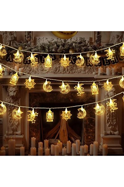 Generic أضواء زينة رمضان والعيد من تونغلو، تعمل بالبطارية، 9.8 قدم، 20 مصباح ...