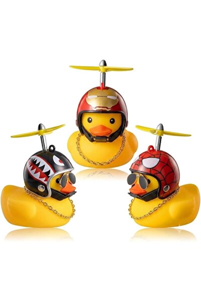 TERRIFI 3 Pack Rubber Duck Toy Car Ornaments for Dashboard Decoration, Superh...