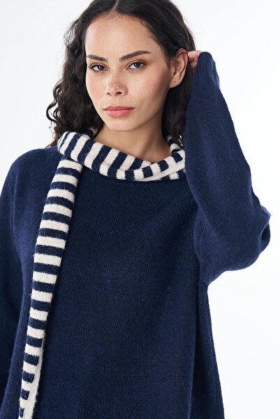 Kayra Knitwear Tunic Dark Blue Trk607