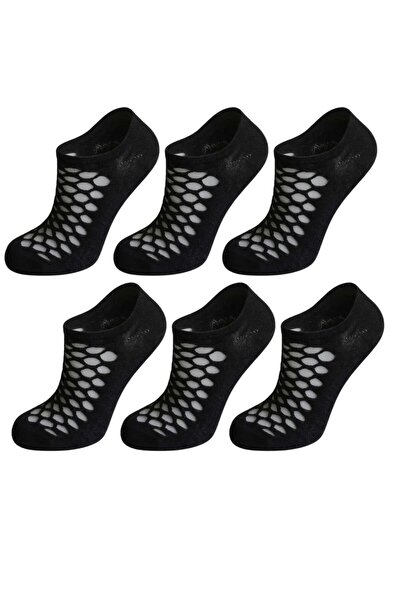 WomanAndKids Wak Women's Black 6-Piece Mesh Ballerina Socks Low Cut Thin Flex...