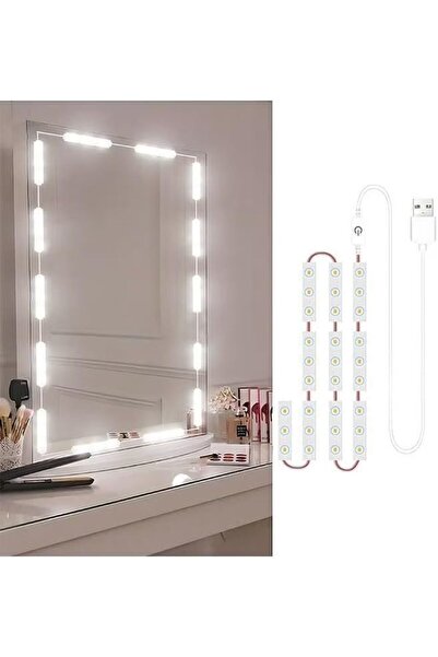ALMEKAQUZ طقم إضاءة LED للمرآة، أضواء مرآة قابلة للتعتيم بطول 1.5 متر مع تحكم...