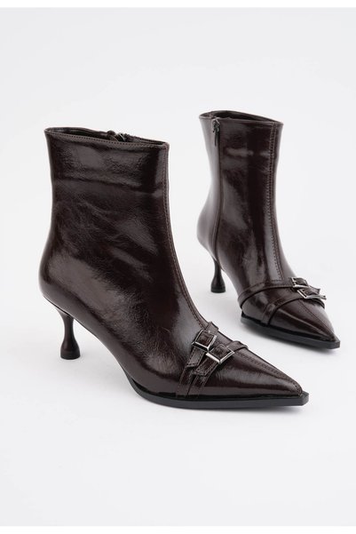 CANPOLATAYAKKABI Paris Heel-Headed Shoes with Pointed Toes and Double Buckles