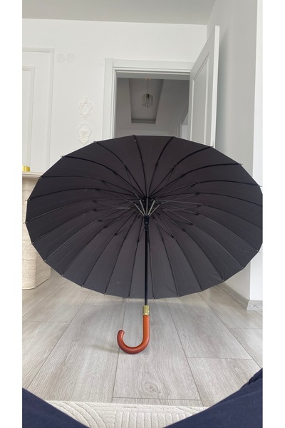 Toptancı Amca Füme Çoban Şemsiye Fiber Telli güçlendirilmiş ters dönmez 115 c...