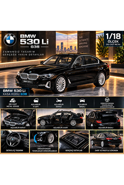 Cici Oyuncak BMW 530 Li G38 1:18 Diecast Metal Model Araba – 4 Kapı Kaput ve ...