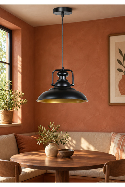 Generic Brand Modern Black and Gold E27 Base Hanging Ceiling Pendant Lighting