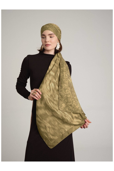Ayshara Yalaz Zebra Damask Desenli Çift Taraflı Şal