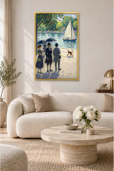 ZURİ DESİGN Tablou de perete din MDF cu aspect de ramă, în stilul lui Seurat,...