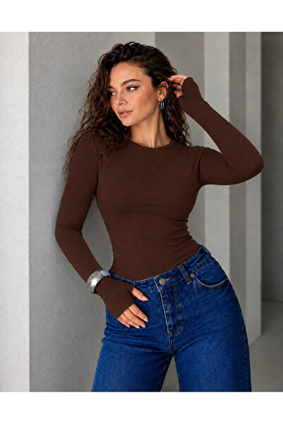 Starlight Women's Crew Neck 100% Cotton Lycra Body with Finger Detail