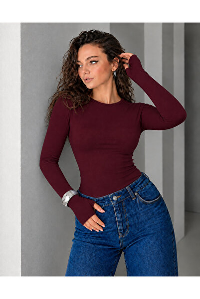 Starlight Women's Crew Neck 100% Cotton Lycra Body with Finger Detail