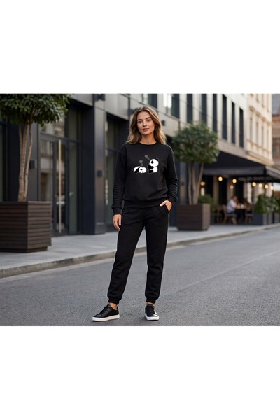 CLOTHES33 Zero Collar Sweat Suit 2-Piece Combination Winter Shardooned Sleepi...