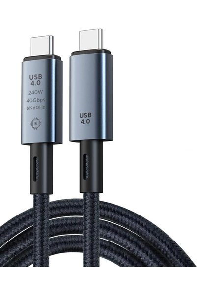 KHİ-ZAİ ZR848 240W USB 4.0 40GBPS 8k Thunderbolt Görüntü Aktarım ve Hızlı Şarj Kablosu 0,5 Metre