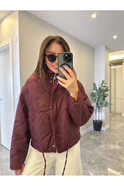 Perry Boutique Dik Yaka Beli Bağcıklı Kapitone Mevsimlik Ceket