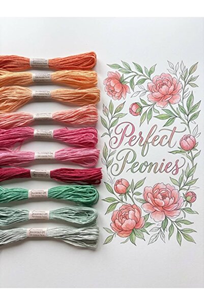 Sashiko İpleri - Nakış ve Quilting yardımcısı . Nakış ipi , Dikiş ipi (Perfect Peonies renkleri)