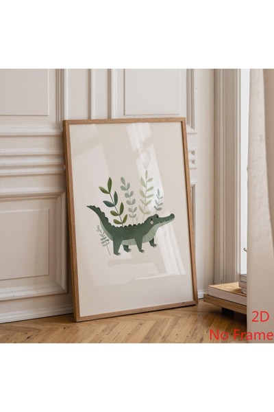 Generic Brand 1pc Crocodile Nursery Minimalist Safari Scandinavian Baby Canva...