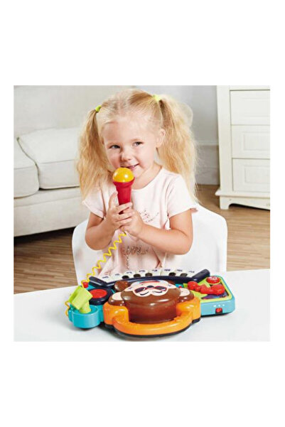 Hola Toys Claviatură muzicală 3137 DJ Monkey cu microfon, efecte luminoase și...