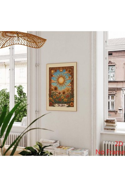 Generic Brand 1pc The Sun Tarot Boho Celestial Vintage Floral Canvas Wall Art...