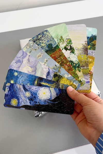 Eldesen Tasarım Van Gogh Avantajlı Set, Haftalık Planlayıcı ve 4'lü Noktalı Okul Defter Seti, Ayraç Hediye