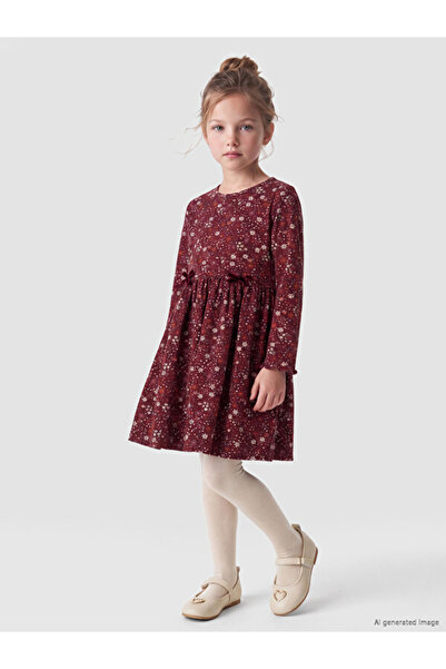 LC Waikiki Rmz Gi̇yi̇m Farkiyla Zero Roba Collar Floral Girl's Dress