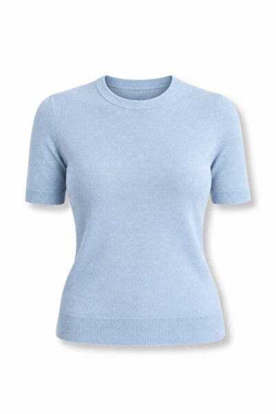 5in1Canpolat Blue Crew Neck Short Sleeve Knitwear 128