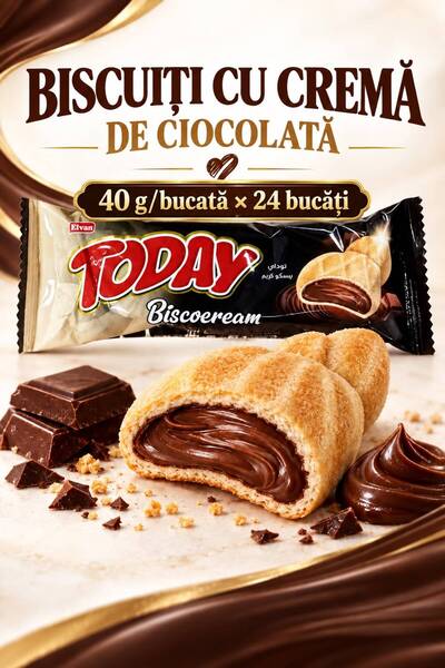 Elvan TODAY BISCOVEREAM – Μπισκότα με κρέμα σοκολάτας, 40 γρ. × 24 τεμάχια