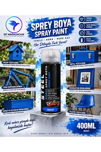 STEEL SPREY BOYA MAVİ 400 ML