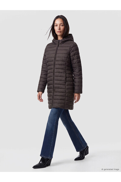 LC Waikiki Nevavm Farkıyla Lcw Everyday Brown Hooded Women's Puffer Coat