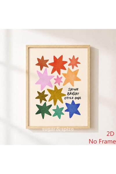 Generic Brand 1pc Shine Bright Little One Canvas Wall Art Print, Colorful Sta...