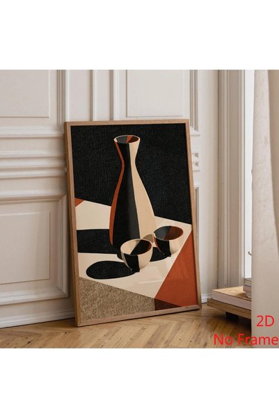 Generic Brand 1pc Japanese Sake Canvas Wall Art Print, Retro Sake Bottle Cups...