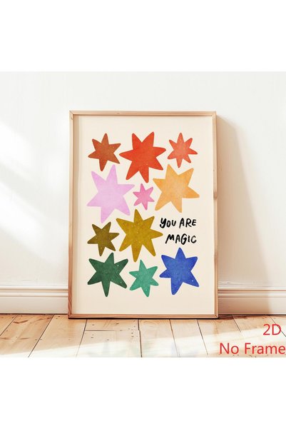 Generic Brand 1pc You Are Magic Canvas Wall Art Print, Colorful Stars Canvas ...