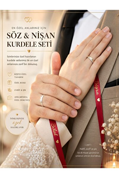 İsabella Accessories Kişiye Özel Söz & Nişan Kurdelası – İsimli Saten Kurdele...