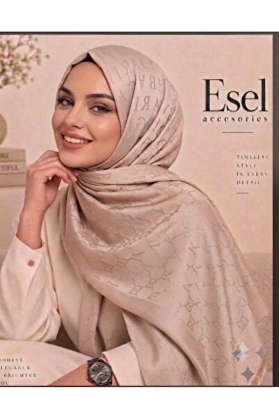 ESEL ACCESORİES Kayma yapmayan trend kadın tesettür toz pembe şal