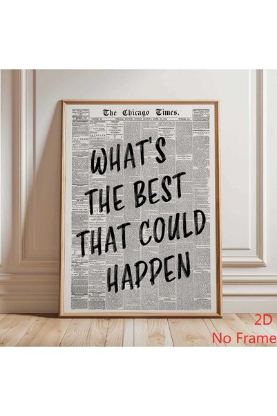Generic Brand 1pc What's the Best That Could Happen Newspaper Canvas Wall Art...