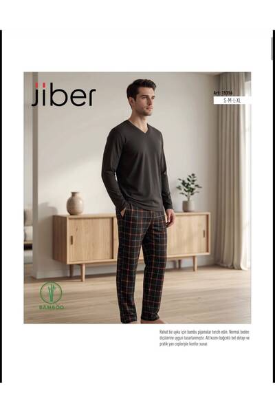 Jiber 15356 ERKEK BAMBU KIŞLIK PİJAMA TAKIMI