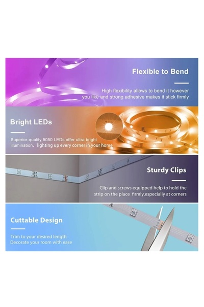Generic Brand Led Light Strip, Led Strip Lights Music Sync Color Changing Led Lights App Control and Remote Led Lights for Bedroom Party Home Decoration