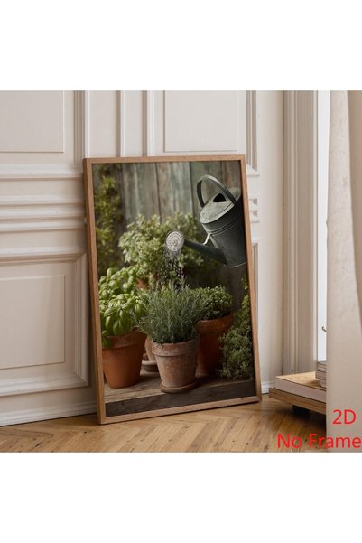 Generic Brand 1pc Rustic Herb Garden Canvas Wall Art, Watering Can Botanical ...