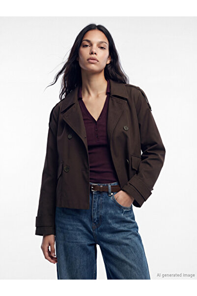 LC Waikiki I Shirt Roba Collar Women's Gabardine Trench Coat from Freezen Store