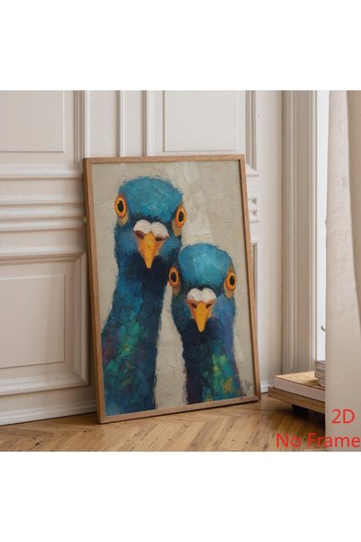 Generic Brand 1pc Funny Pigeon Colourful Bird Art Quirky Animal Canvas Wall A...
