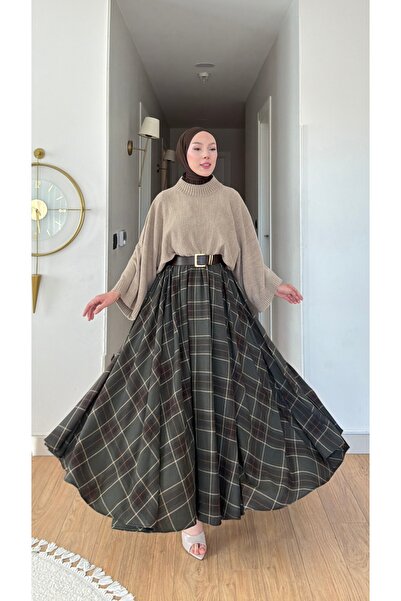 NİLNUR MODA تنورة نسائية منقوشة وواسعة من نيو سيزون