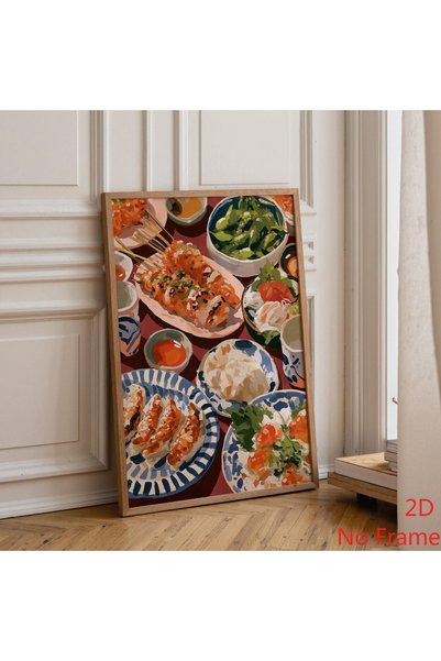 Generic Brand 1pc Japanese Gyoza Sushi Edamame Canvas Wall Art Print, Asian K...