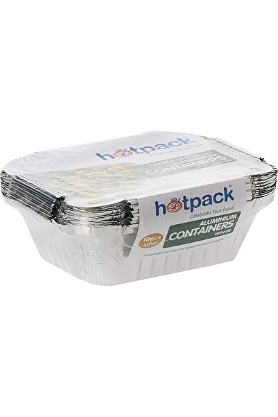 Hotpack Disposable Aluminum Foil Food Take Away Container - 250 Cc, 10 Pcs