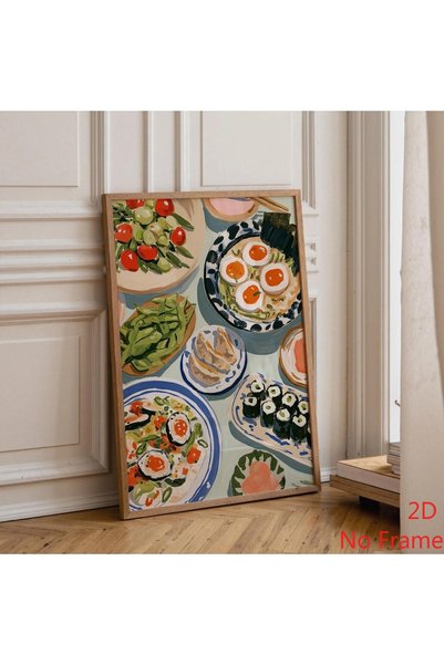 Generic Brand 1pc Japanese Ramen Eggs Sushi Edamame Canvas Wall Art Print, As...