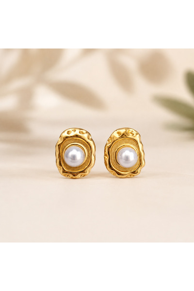 GlaMLo Accessories Μικρά βίντατζ σκουλαρίκια από ανοξείδωτο ατσάλι με διακοσμ...