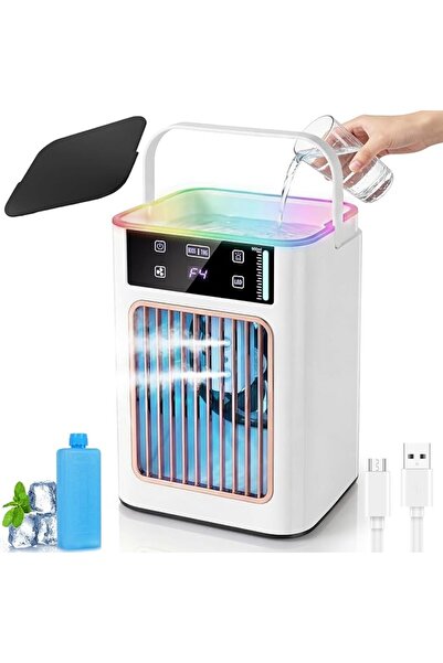 Xkimos 4 in 1 Desk Fan,Table Fan,Misting Fan,Portable Air Conditioner Fan,Coo...