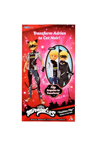 Miraculous Păpușă Fashion Flip Adrien to Cat Noir 26 cm cu paiete reversibile