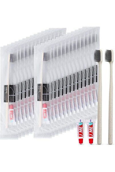 SYOSI 30 Count Disposable Toothbrushes with Mini Toothpaste Individually Wrap...